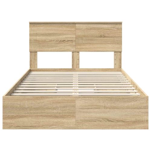 Легло с място за съхранение с таблото Сонома дъб 120 x 200 cm