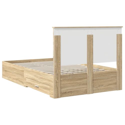 Рамка за легло Сонома дъб 135 x 190 cm Инженерно дърво