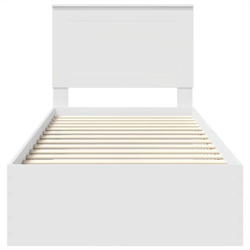 Рамка за легло с таблото Бяло 90 x 200 cm Инженерно дърво