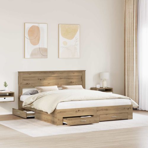 Рамка за легло с таблото Дъб 180 x 200 cm Инженерно дърво