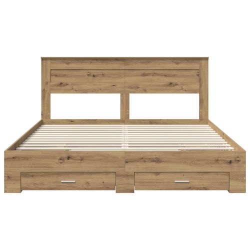 Рамка за легло с таблото Дъб 180 x 200 cm Инженерно дърво