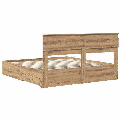 Рамка за легло с таблото Дъб 180 x 200 cm Инженерно дърво