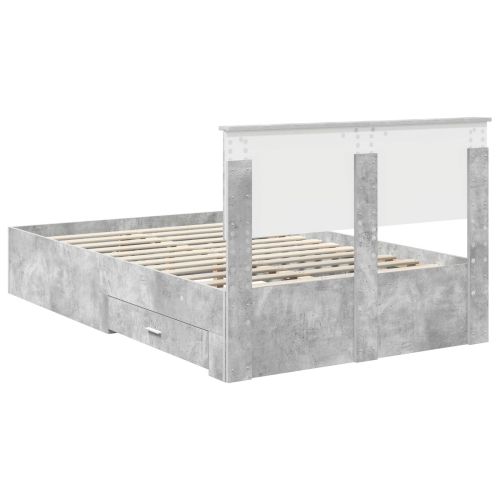 Рамка за легло Циментено сиво 120 x 190 cm Инженерно дърво