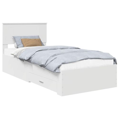 Рамка за легло с таблото Бяло 90 x 190 cm Инженерно дърво