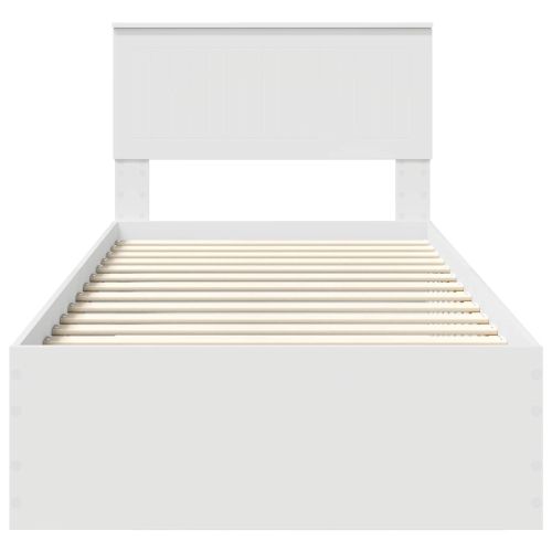 Рамка за легло с таблото Бяло 90 x 190 cm Инженерно дърво