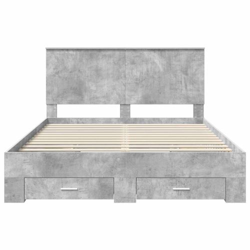 Рамка за легло Циментено сиво 150 x 200 cm Инженерно дърво