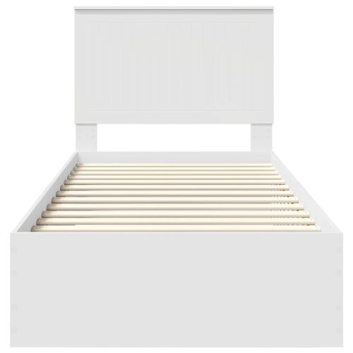 Рамка за легло с таблото Бяло 90 x 200 cm Инженерно дърво