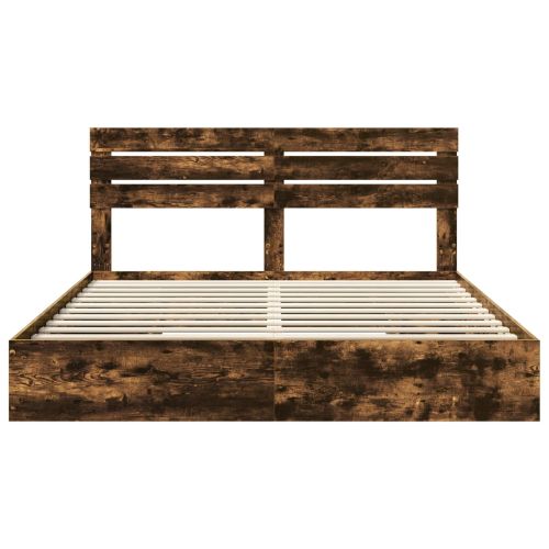 Легло с място за съхранение с таблото Димян дъб 180 x 200 cm