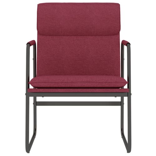 Стол шезлонг, виненочервен, 55x64x80 см, текстил