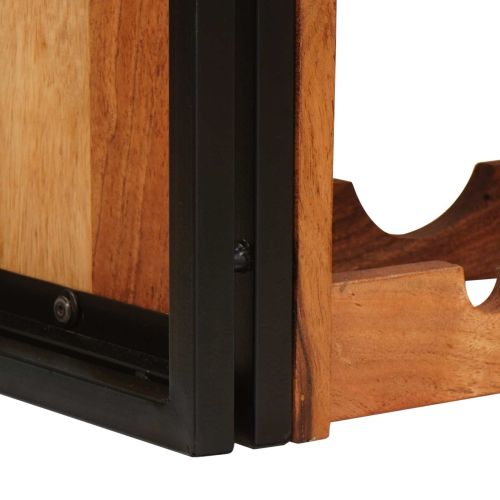 Винен рафт Кафяво 100 x 45 x 33 см Солидно акациево дърво