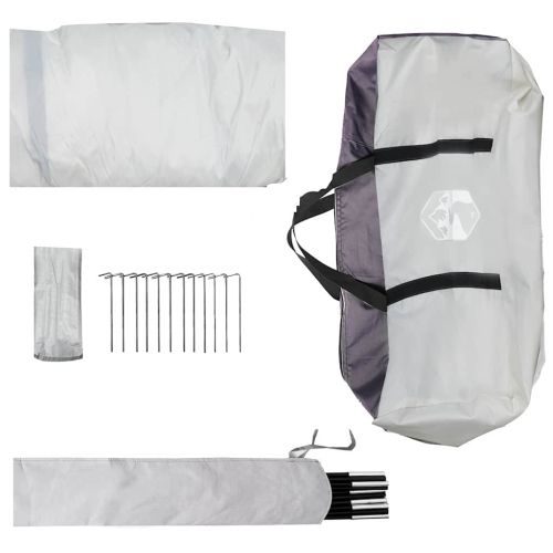 Дворен чадър полукола Сив 640 x 432 x 205 см