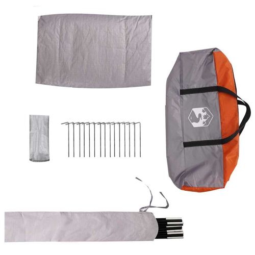 Куполна палатка с покрив Сив и оранжев 505 x 450 x 248 см