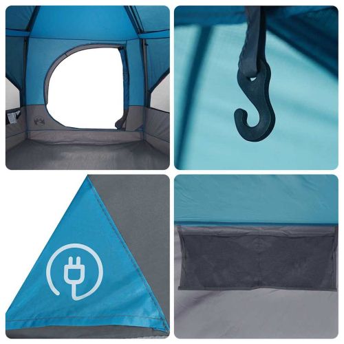 Кабинна палатка с покрив Синьо и сиво 333 x 317 x 194 см