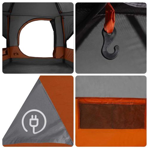 Кабинна палатка с покрив Сив и оранжев 333 x 317 x 194 см