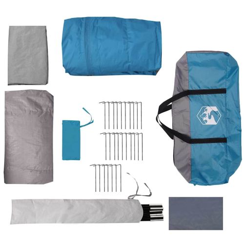 Тунелна палатка с покрив Синьо и сиво 740 x 370 x 220 см