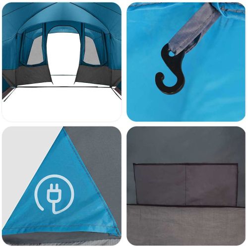 Семейна палатка с покрив Синьо и сиво 760 x 645 x 230 см