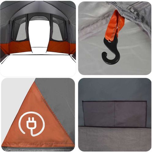 Семейна палатка с покрив Сив и оранжев 760 x 645 x 230 см