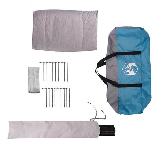 Палатка тип ти пи с покрив Синьо и сиво 490 x 410 x 210 см