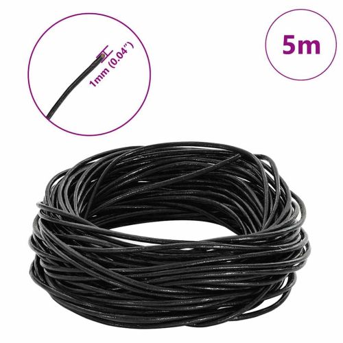 Кожена връв Черно Ø1 мм x 5 м Кожа
