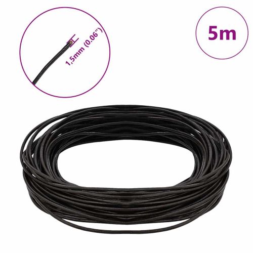 Кожена връв Тъмен кафяв Ø1,5 мм x 5 м Кожа