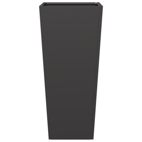 Градинска кашпа, черни, 35x35x75 см, стомана