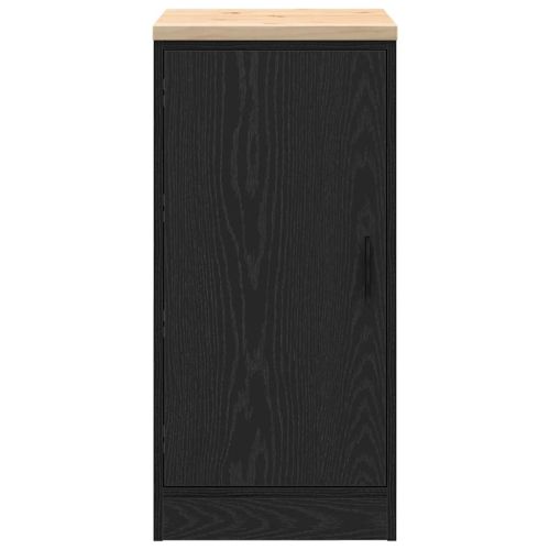 Гаражен шкаф за съхранение, черен, 40x51x85 см, бор масив