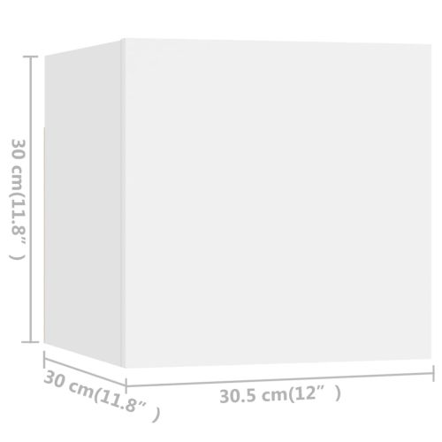 Комплект ТВ шкафове от 8 части, бял, инженерно дърво