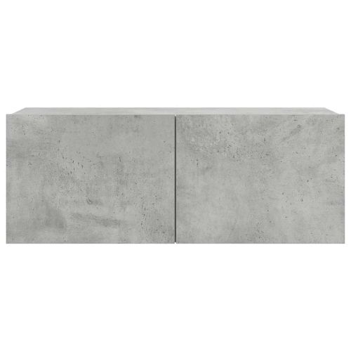 Комплект ТВ шкафове от 7 части, бетонно сив, инженерно дърво