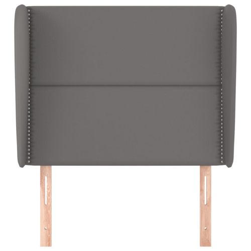 Горна табла с уши, сива, 83x23x118/128 см, изкуствена кожа