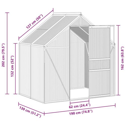 Оранжерия, антрацит, алуминий, 2,47 м³