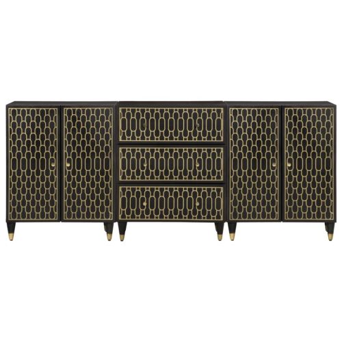 Странични шкафове 3 бр 60x33x75 см манго масивно дърво