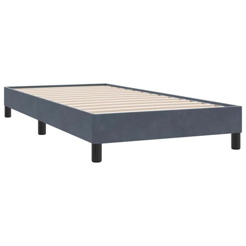 Box Spring Легло без матрак Тъмно сиво 90x210 cm Кадифе