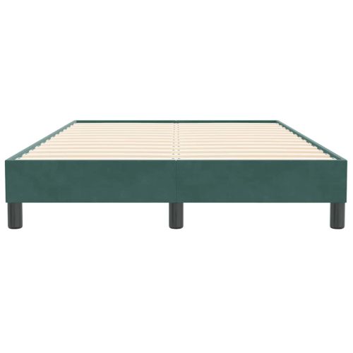 Box Spring легло без матрак Тъмнозелено 120x210 cm кадифе