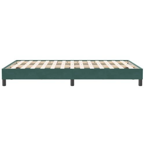 Box Spring легло без матрак Тъмнозелено 120x210 cm кадифе