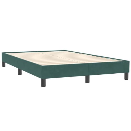 Box Spring легло без матрак Тъмнозелено 120x210 cm кадифе