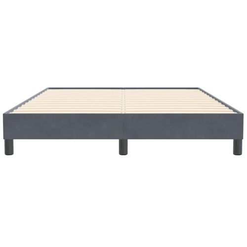 Box Spring Легло без матрак Тъмно сиво 160x210 cm Кадифе