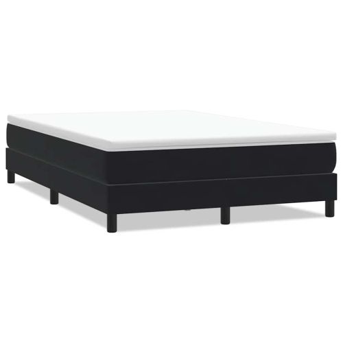 Box Spring Легло без матрак Черно 160x210 cm Кадифе