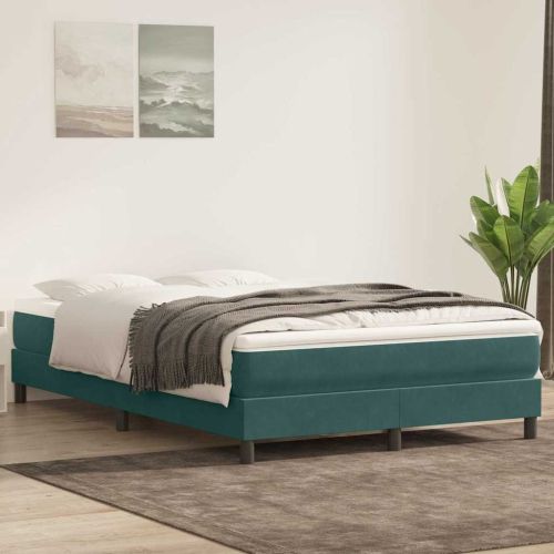 Box Spring Легло без матрак Тъмнозелено 160x210 cm Кадифе