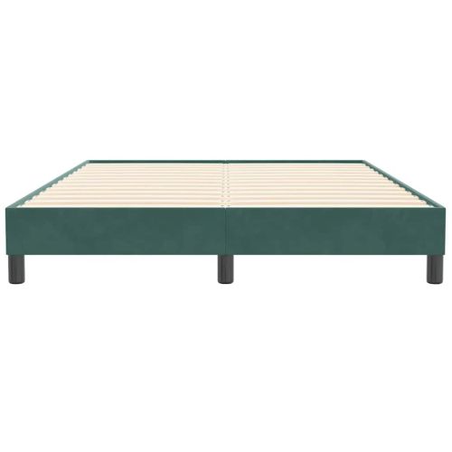 Box Spring Легло без матрак Тъмнозелено 160x210 cm Кадифе