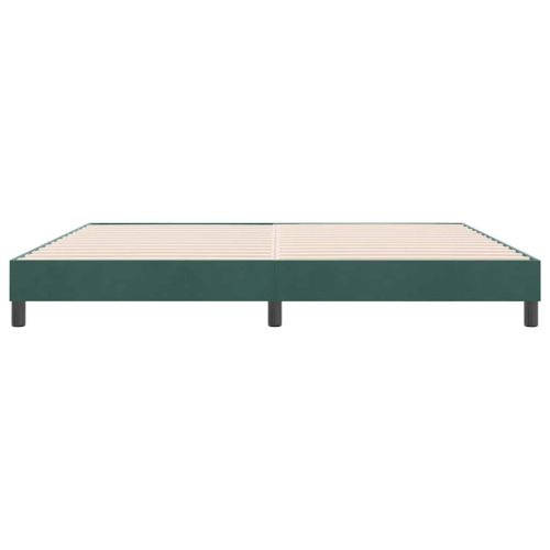 Box Spring легло без матрак Тъмнозелено 180x210 cm кадифе