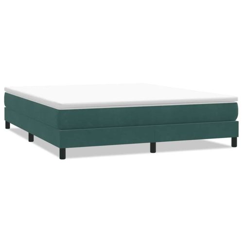 Box Spring легло без матрак Тъмнозелено 180x220 cm кадифе