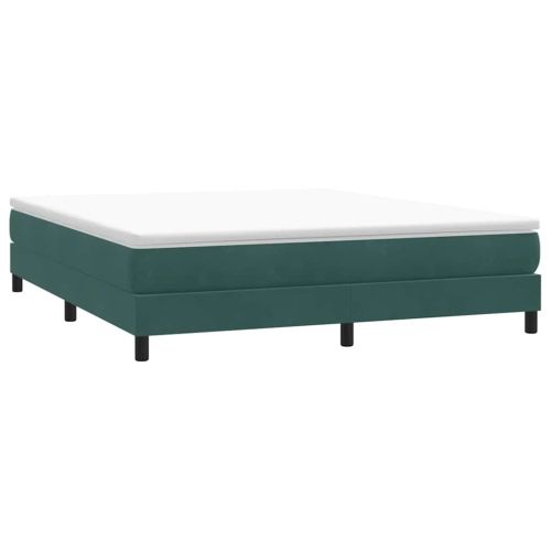 Box Spring легло без матрак Тъмнозелено 180x220 cm кадифе