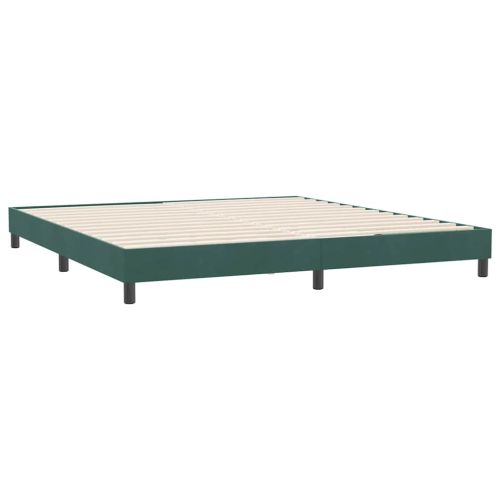 Box Spring легло без матрак Тъмнозелено 180x220 cm кадифе