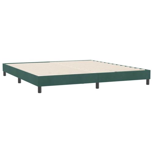 Box Spring легло без матрак Тъмнозелено 180x220 cm кадифе