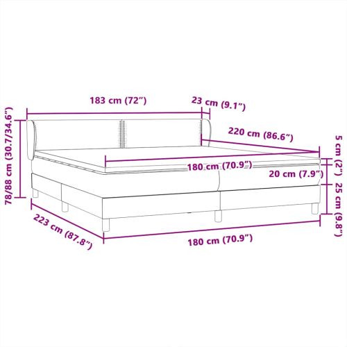 Box Spring легло с матраци Светло сиво 180x220 cm кадифе