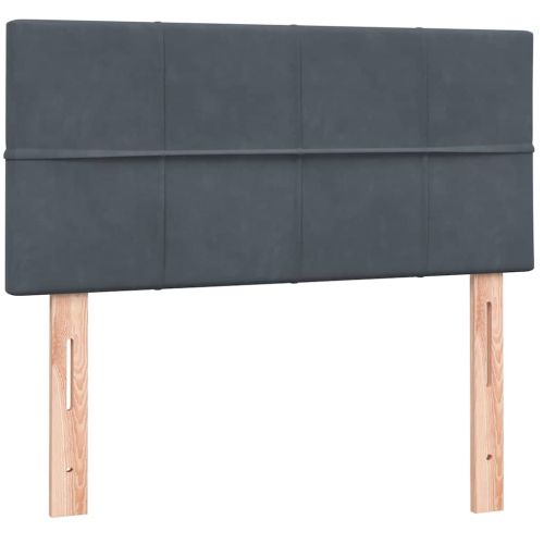 Боксспринг легло с матрак, тъмносиво, 90x210 см, кадифе