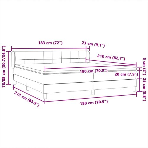 Box Spring легло с матраци Розово 180x210 cm Кадифе