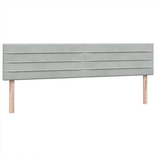 Box Spring легло с матраци Светло сиво 180x220 cm кадифе