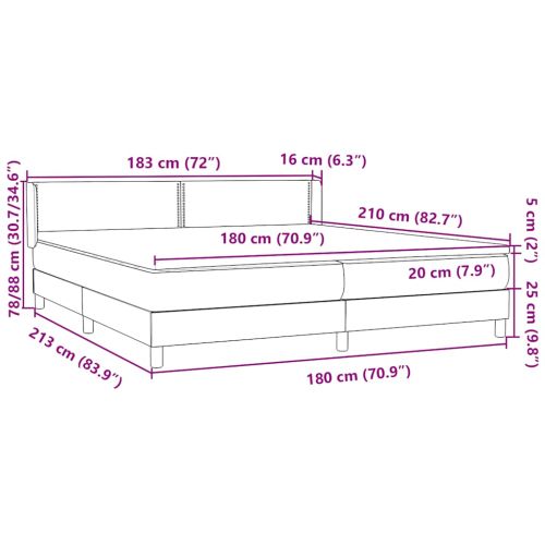 Боксспринг легло с матрак, розово, 180x210 cm, кадифе
