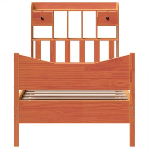 Рамка за легло без матрак, восъчнокафяв, 100x200 см, бор масив
